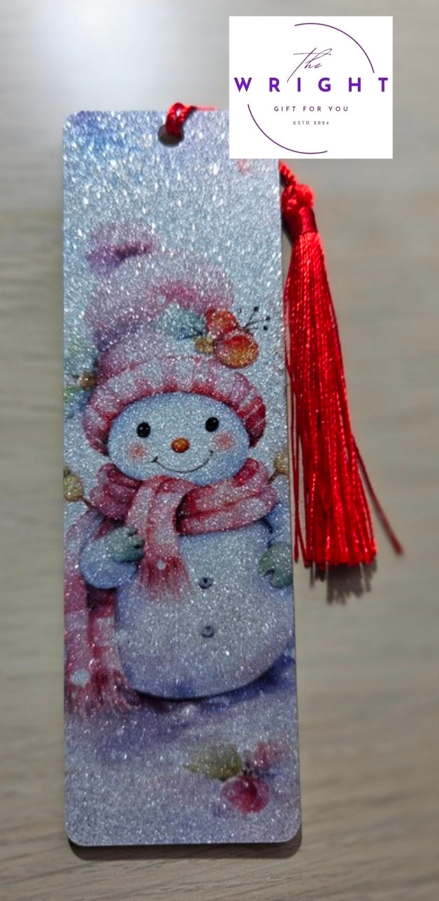 Glitter Snowman Acrylic Bookmark #22