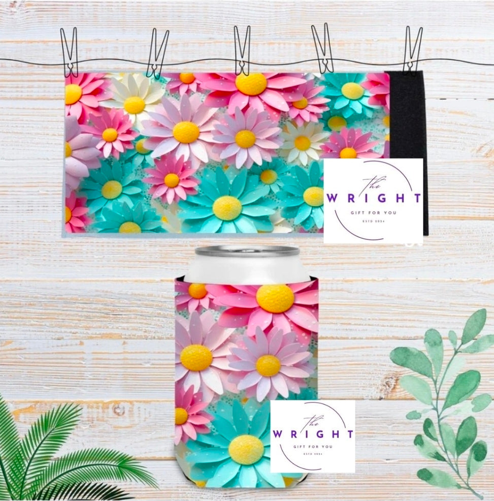 26. 3D Flowers Stubby Cooler