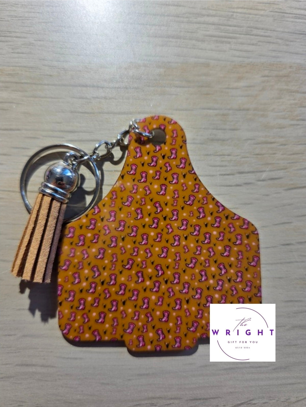 27. Cow Tag Keyring