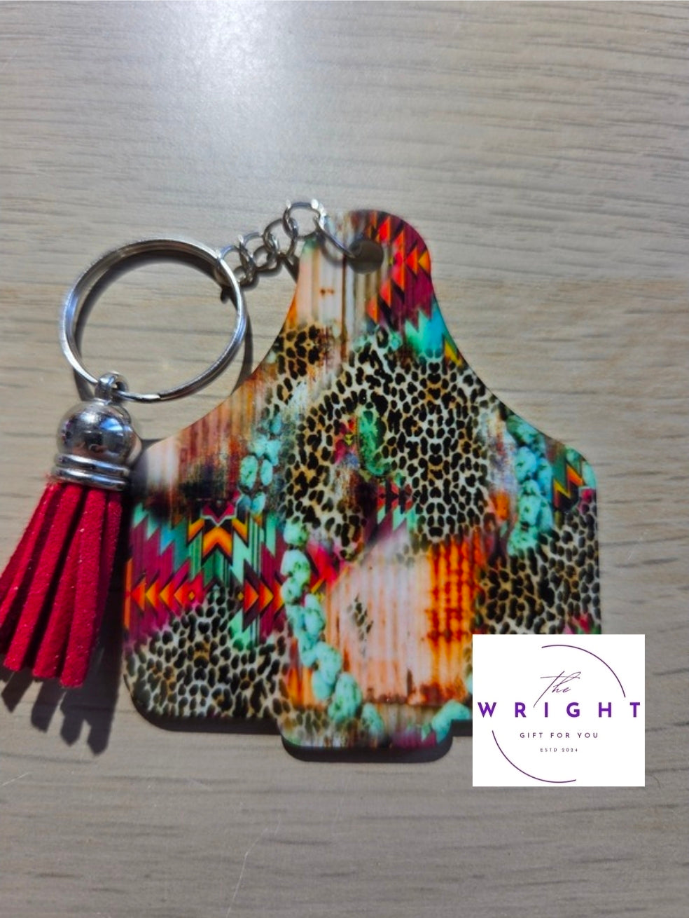 38. Cow Tag Keyring