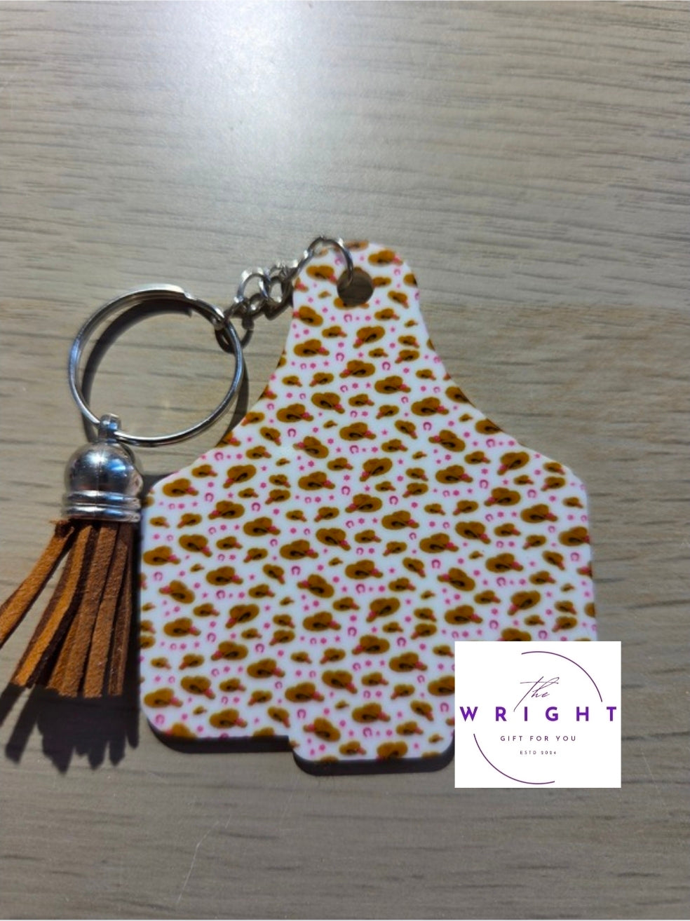 42. Cow Tag Keyring