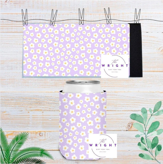 11. Purple Flowers Stubby Cooler
