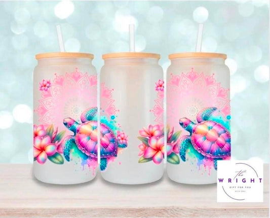 12. Pastel Turtle 16oz Tumbler