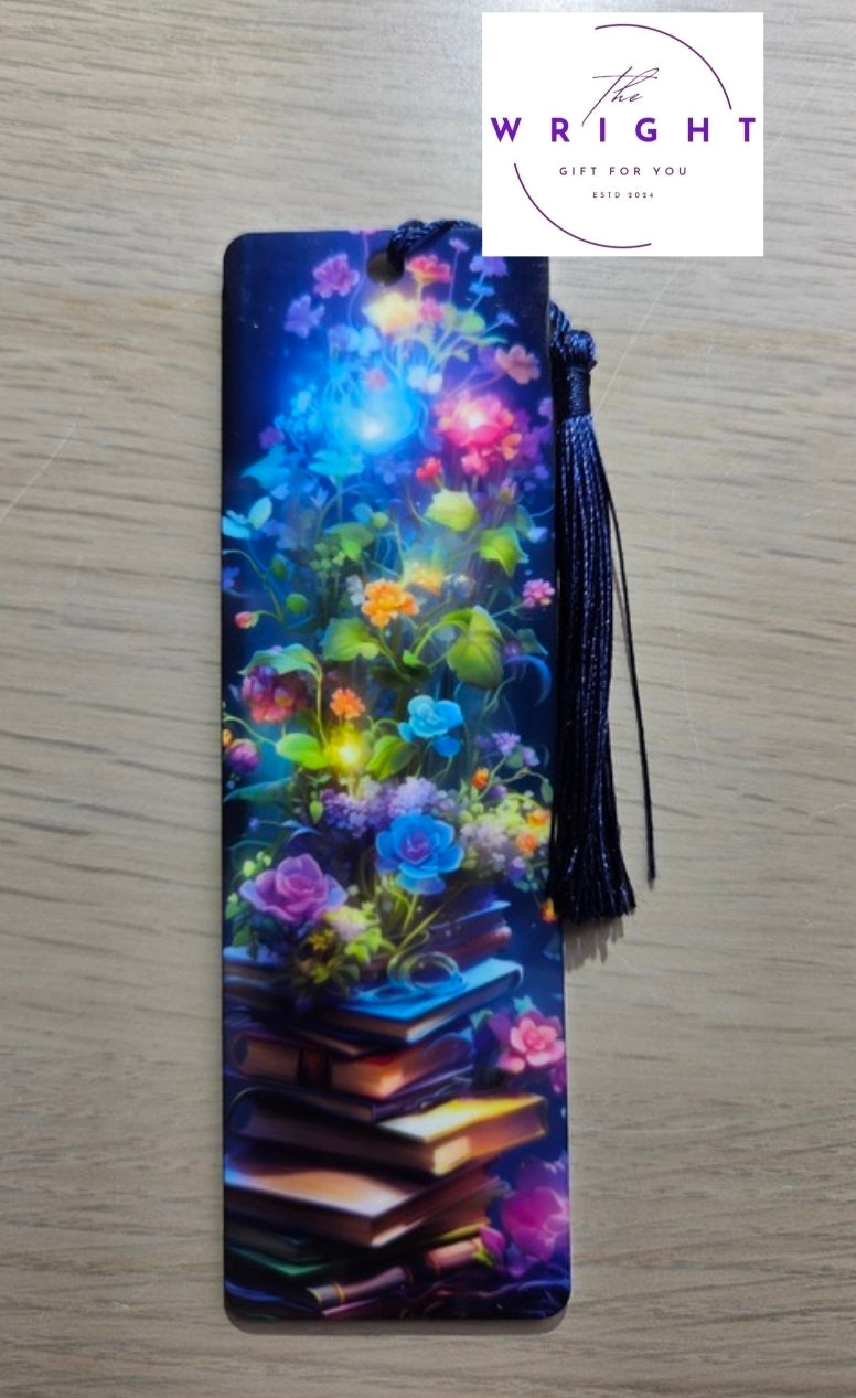 Neon Floral Books Acrylic Bookmark #16