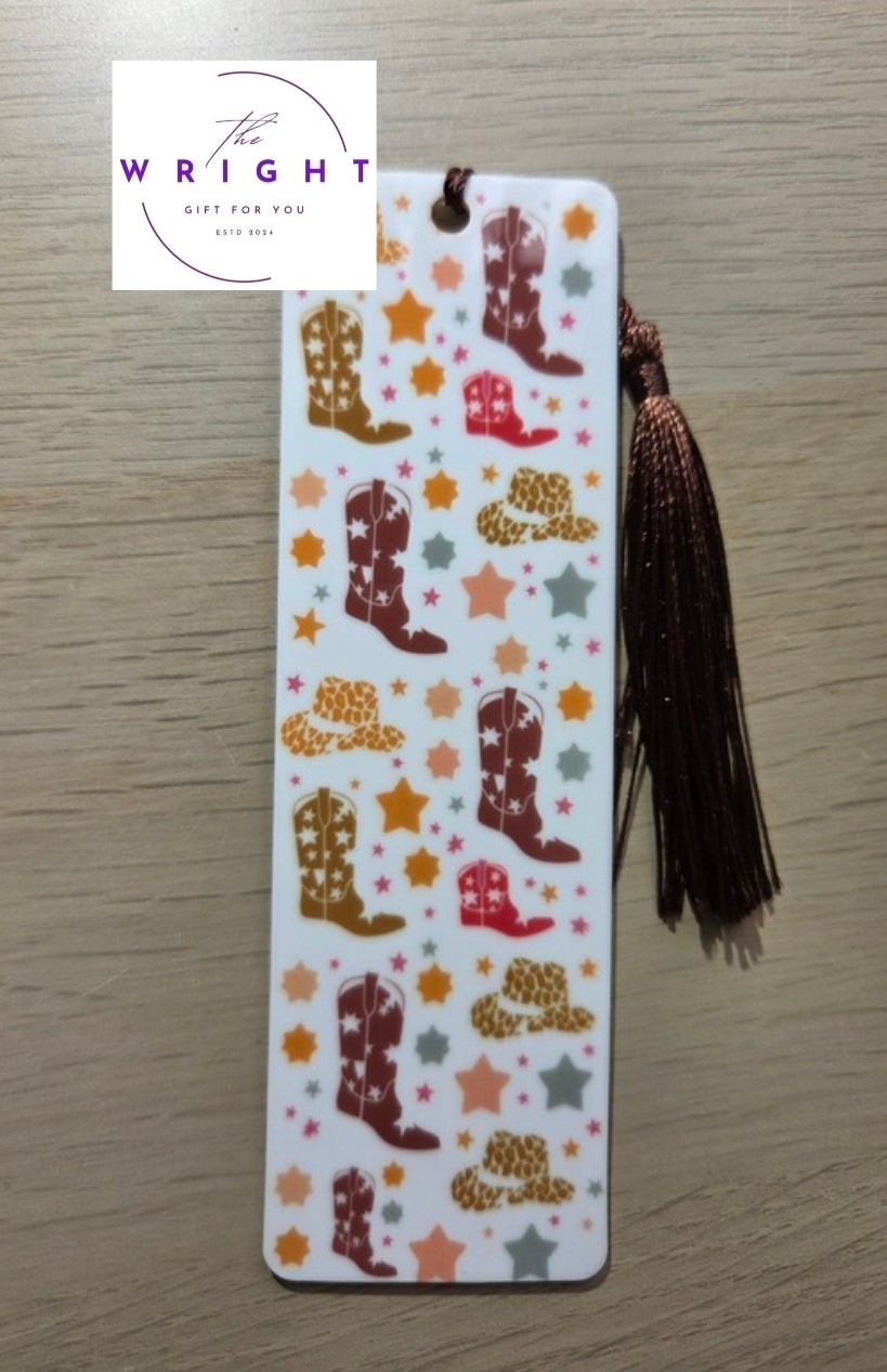 Cowboy Boots & Stars Acrylic Bookmark #17