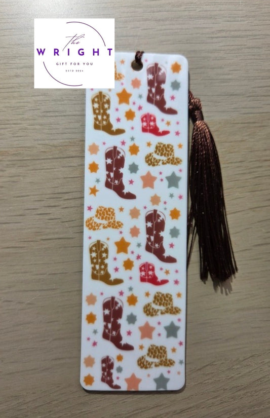 Cowboy Boots & Stars Acrylic Bookmark #17