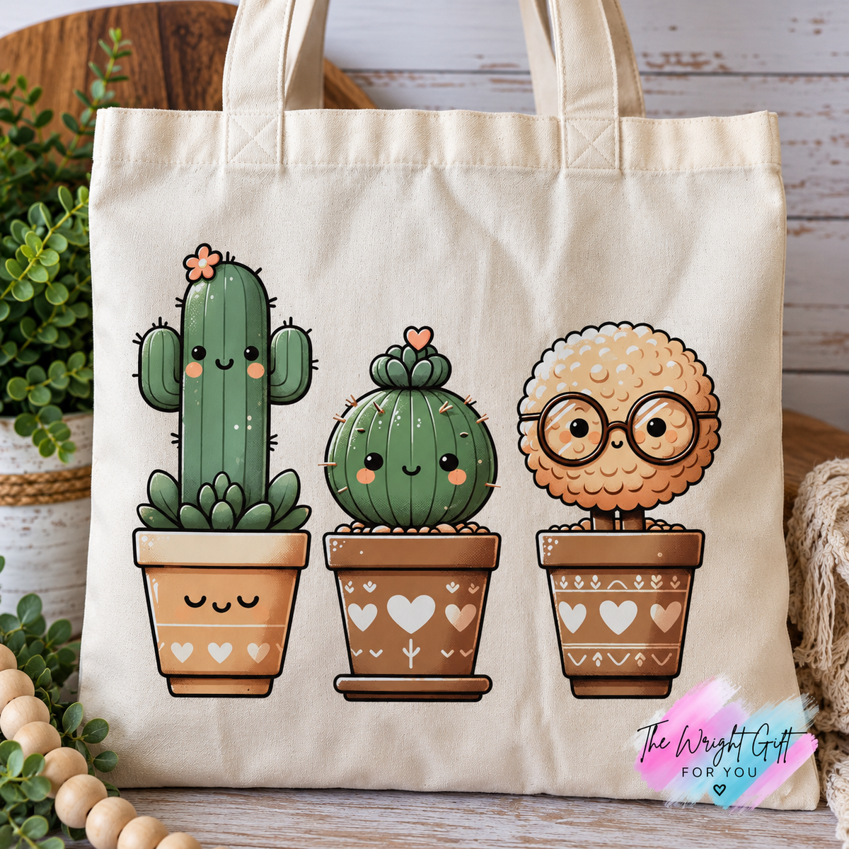 Cute Cactus and Plant Friends Tote Bag