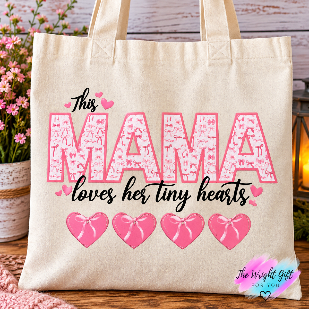 This Mama Loves Her Tiny Hearts Tote Bag