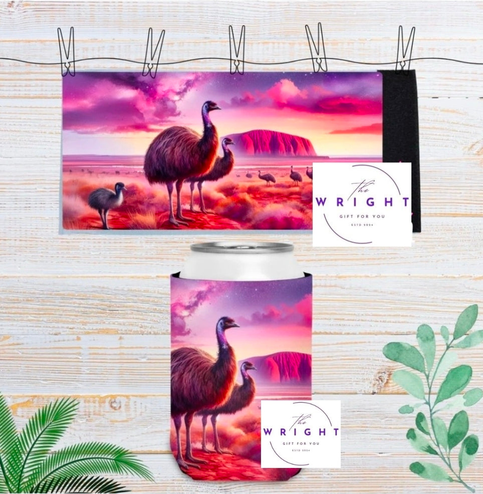 18. Emus and Chicks Stubby Cooler
