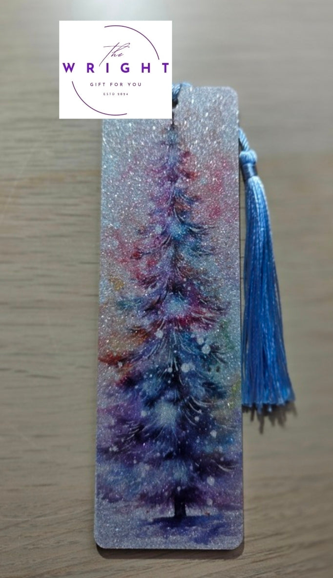 Watercolour Christmas Tree Acrylic Bookmark #18
