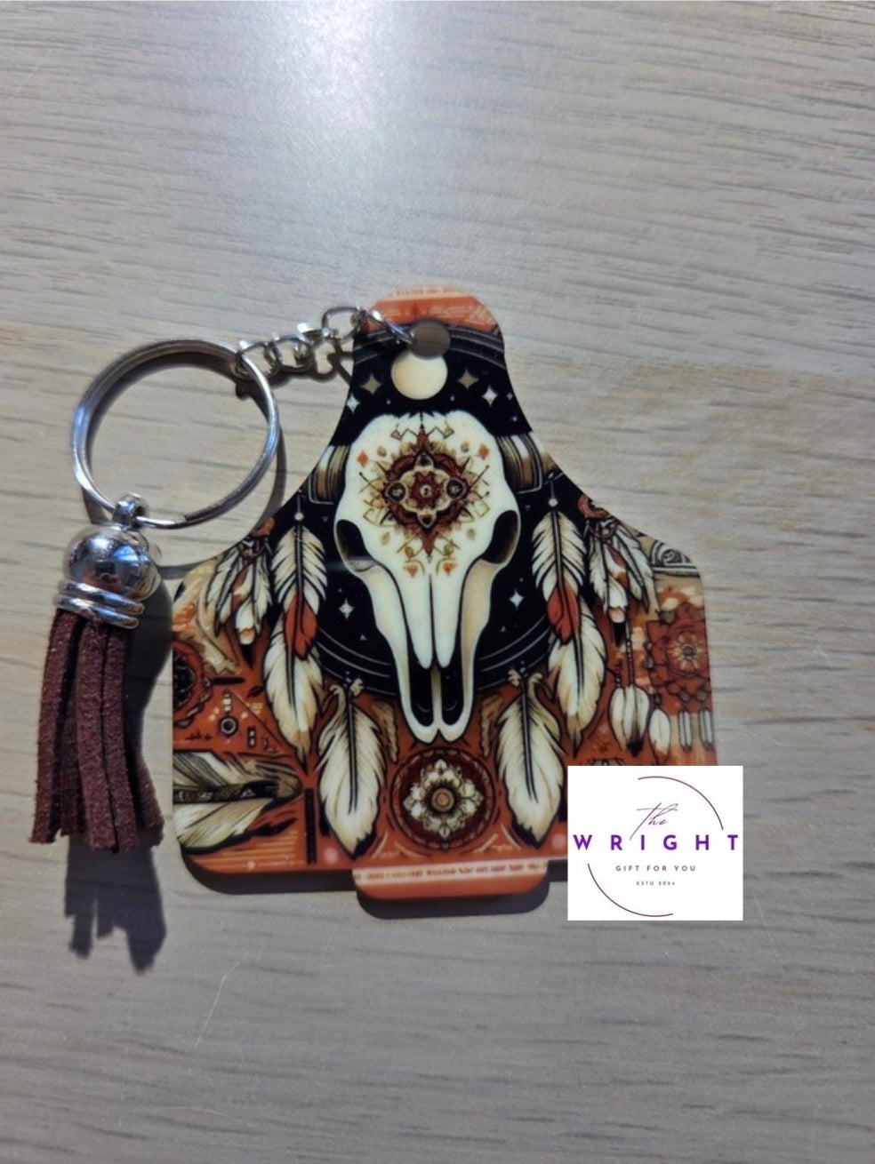 34. Cow Tag Keyring
