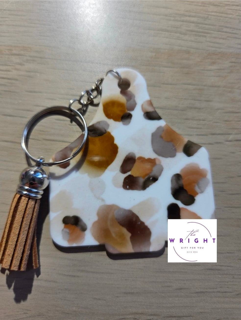 35. Cow Tag Keyring