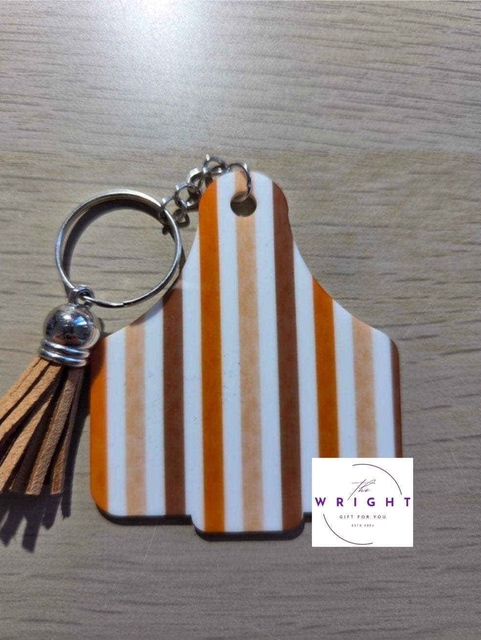 36. Cow Tag Keyring