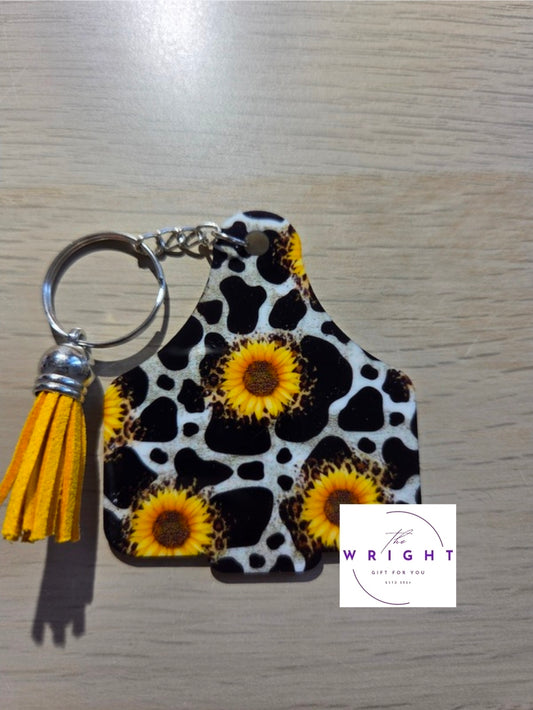 37. Cow Tag Keyring