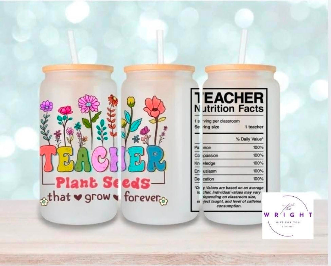 38. Rainbow Teacher Nutrition Facts 16oz Tumbler
