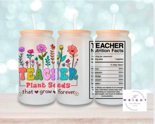 38. Rainbow Teacher Nutrition Facts 16oz Tumbler