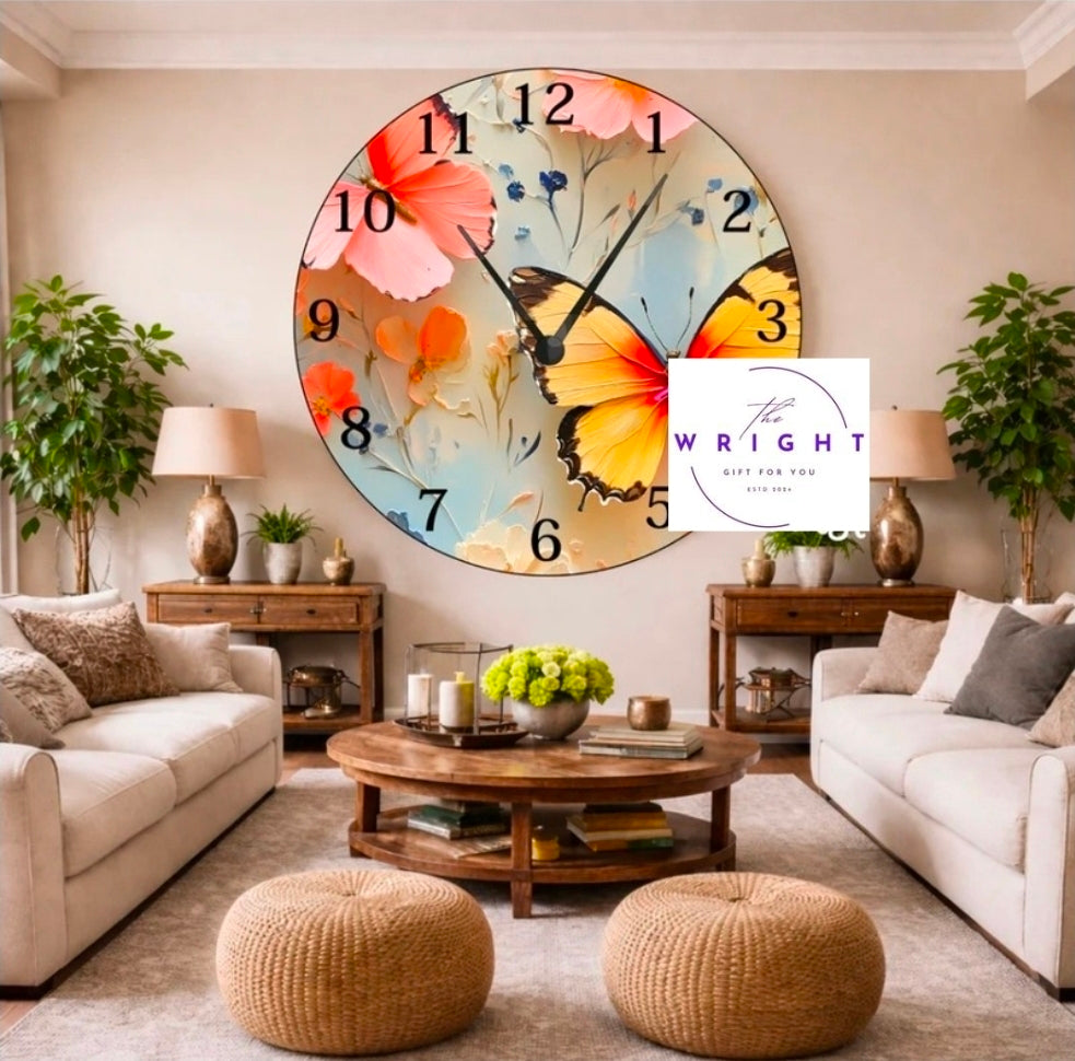 3D Butterflies Clock
