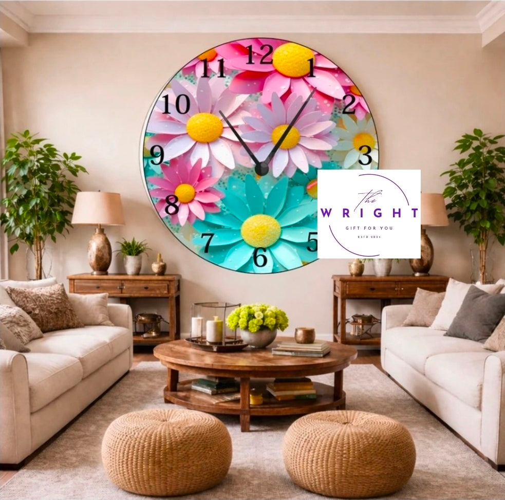 3D Daisies Clock