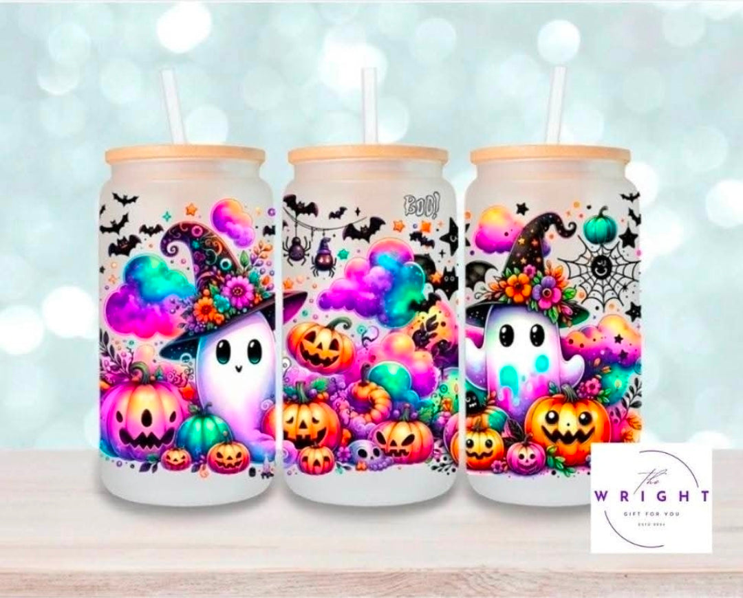 40. 2 Halloween Ghosts 16oz Tumbler