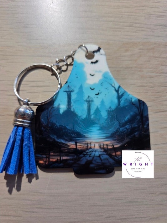 43. Cow Tag Keyring