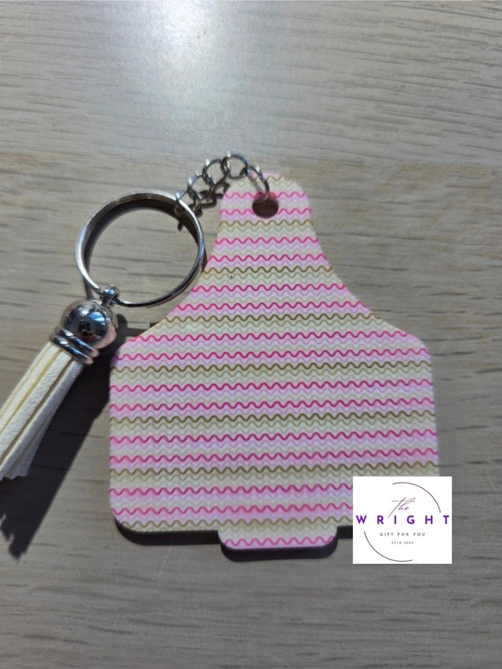45. Cow Tag Keyring