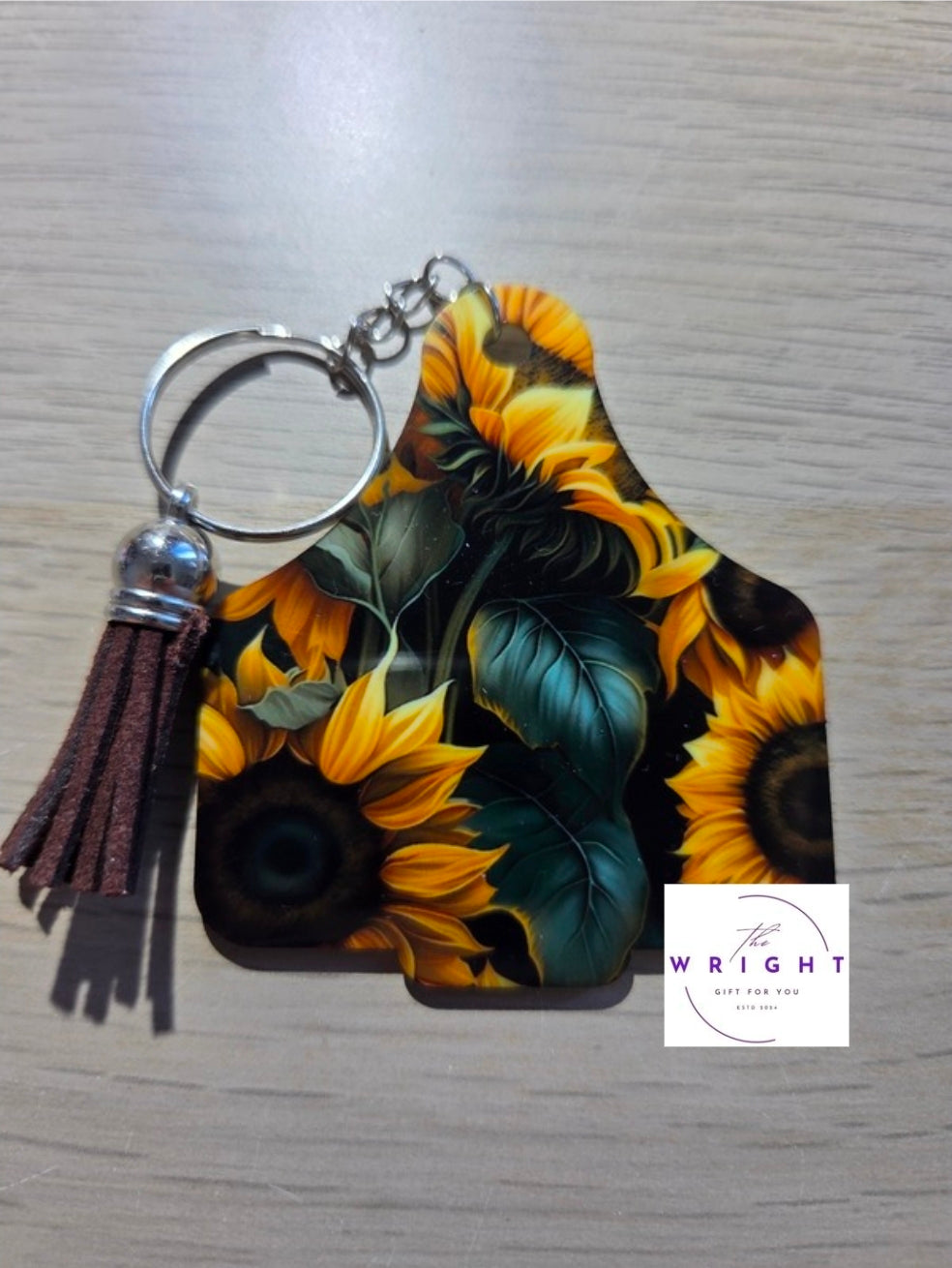 46. Cow Tag Keyring