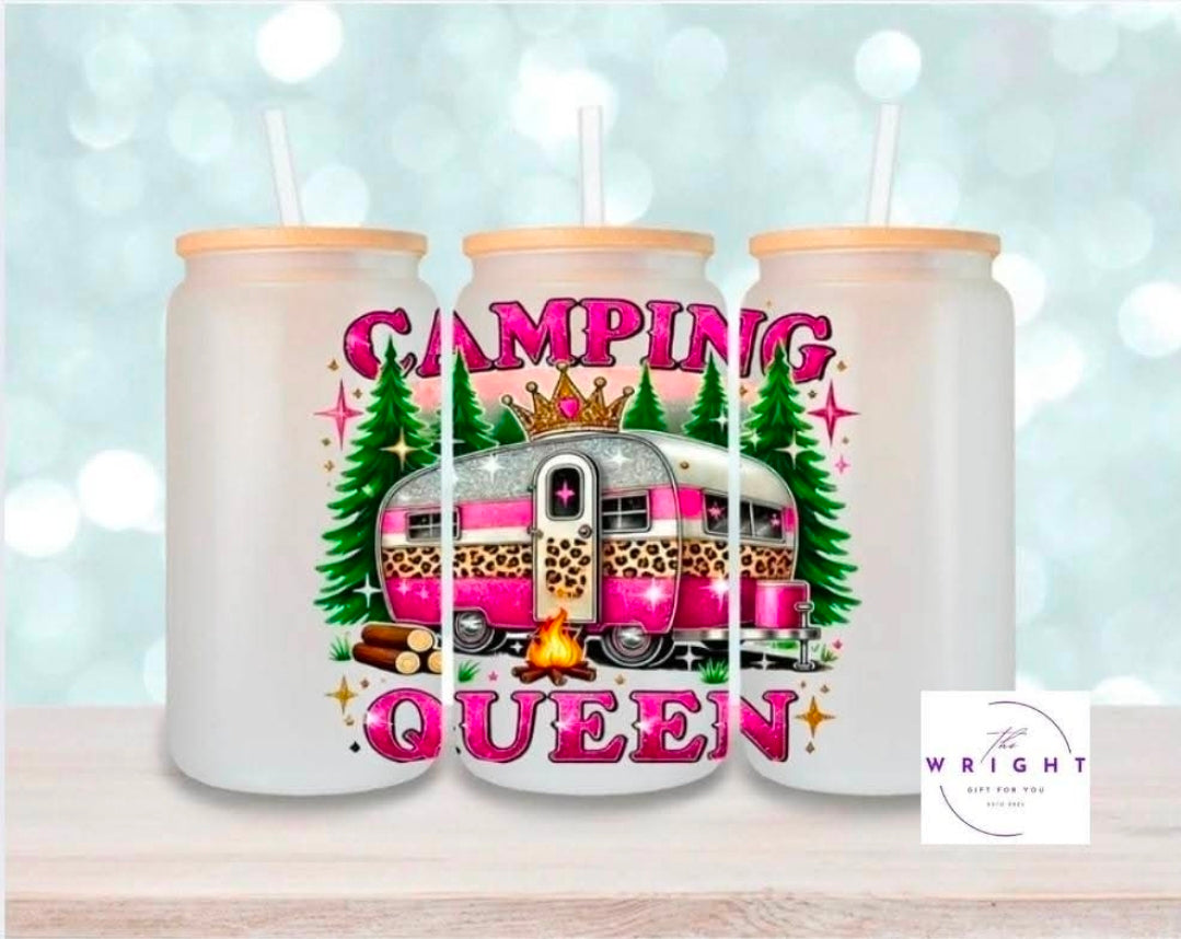 54. Camping Queen 16oz Tumbler