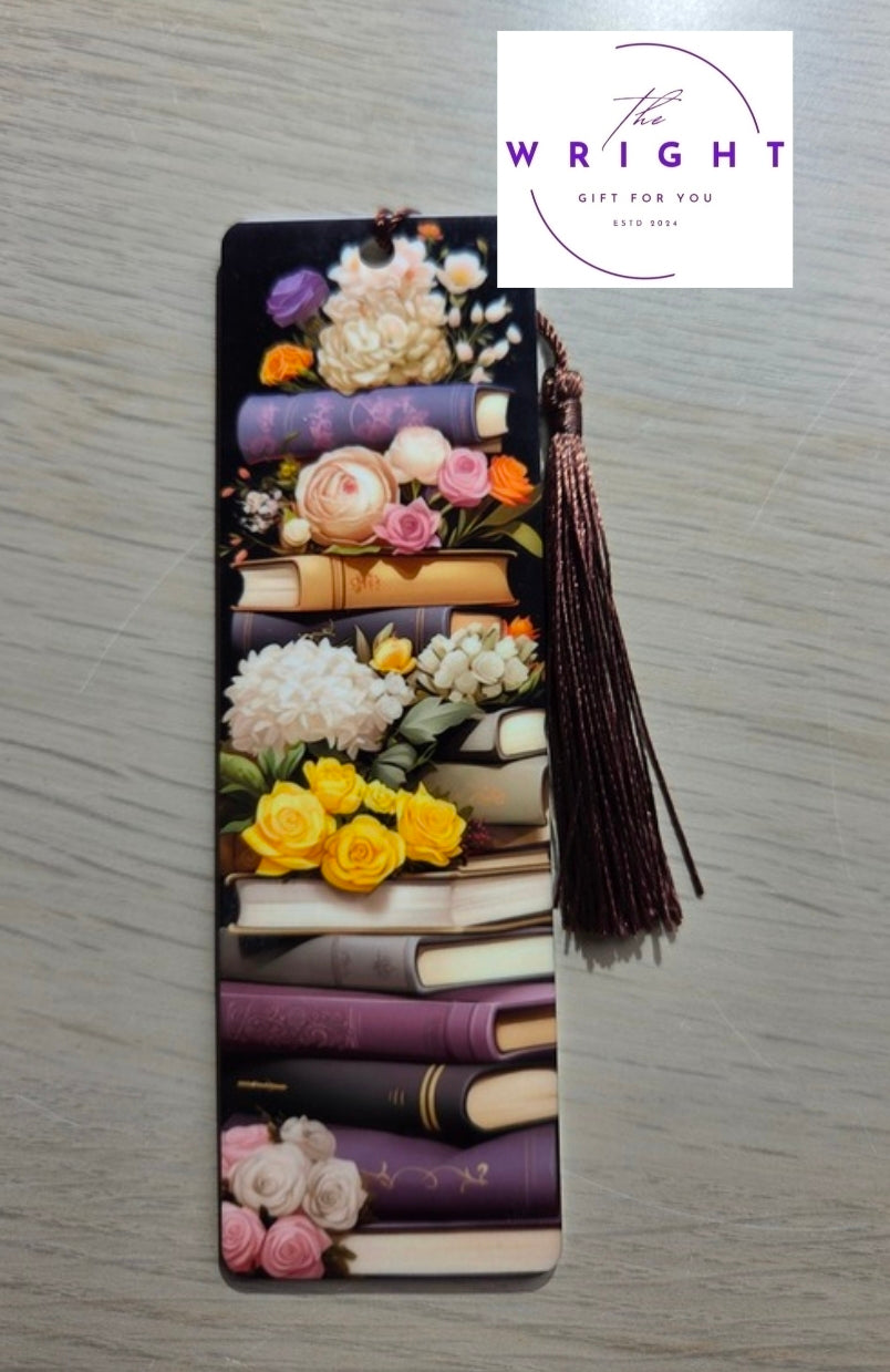 Books & Blooms Acrylic Bookmark #8