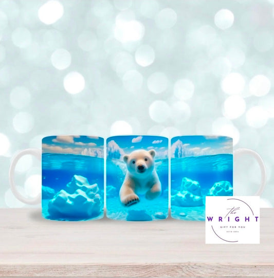 Baby Polar Bear Swimming Mug