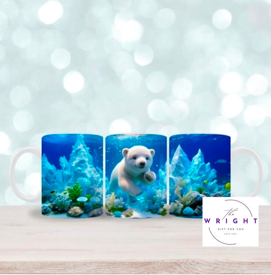 Baby Polar Bear with Ice Crystals Mug