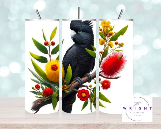 22. Black Cockatoo with Bottlebrush 20oz Tumbler