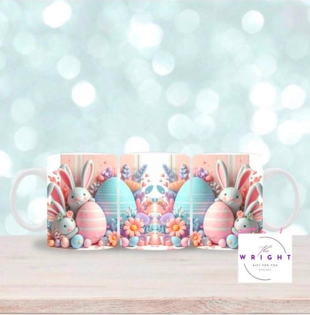 Blue egg, Pink egg mug