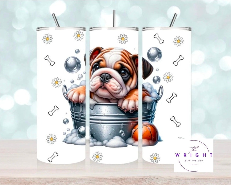 Bull Dog Pup in Tub 20oz Tumbler