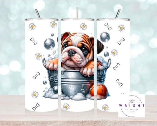 Bull Dog Pup in Tub 20oz Tumbler