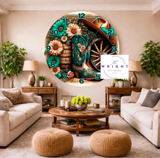 Country Boots Clock