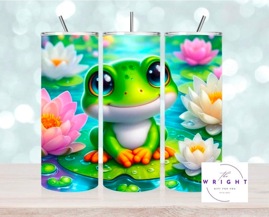 Cute Frog on Lilly Pad 20oz Tumbler