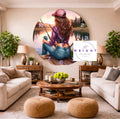 Fishing Girl Clock