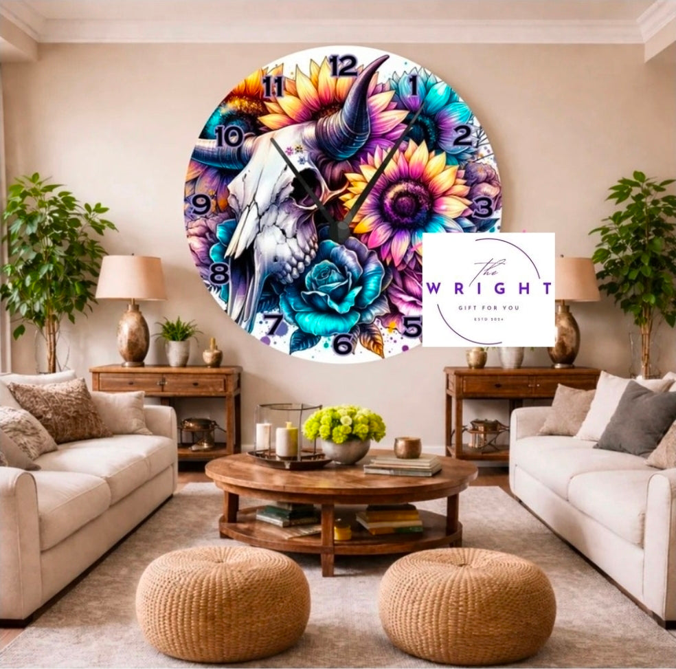 Flower Skull Clock (Option Two)
