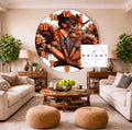 Girl With Brown Flowers Clock