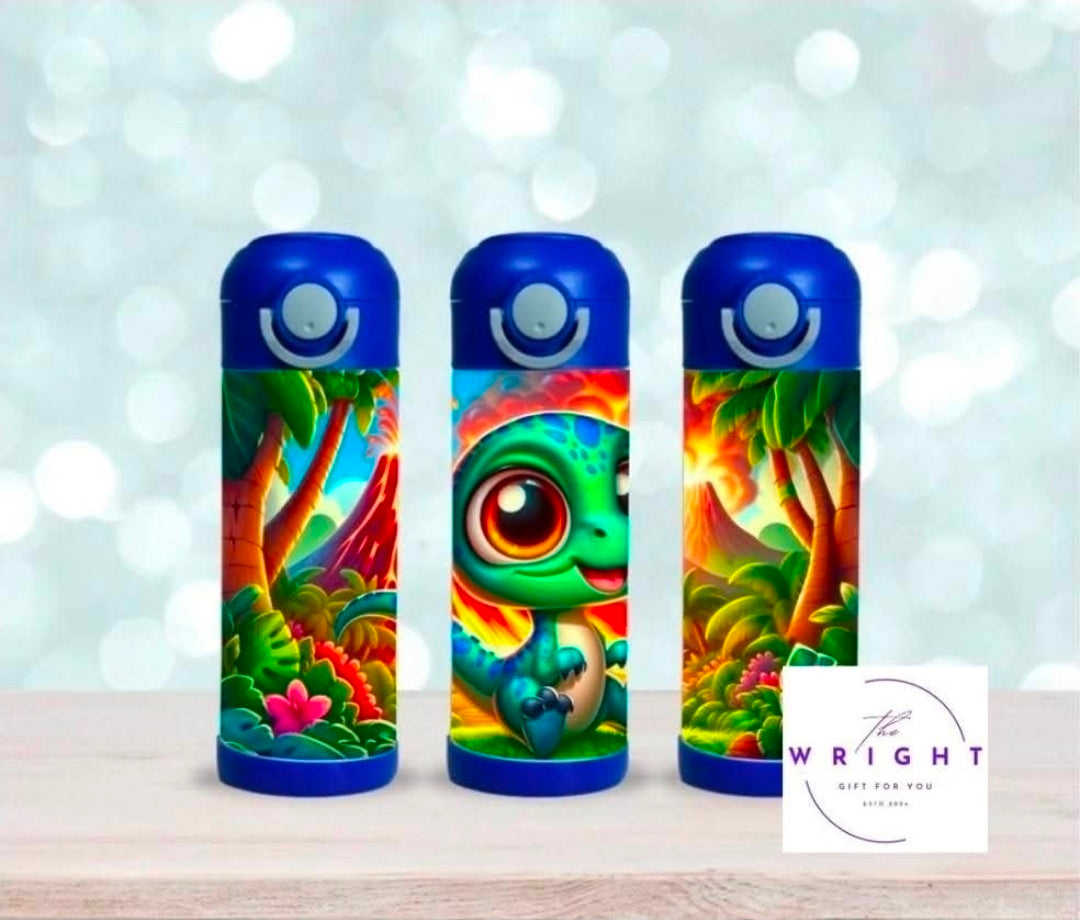 Green & Blue Dino Volcano 12oz Kindy Tumbler