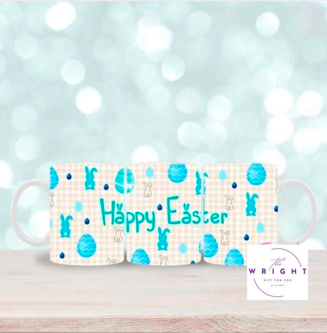 Blue Happy Easter mug