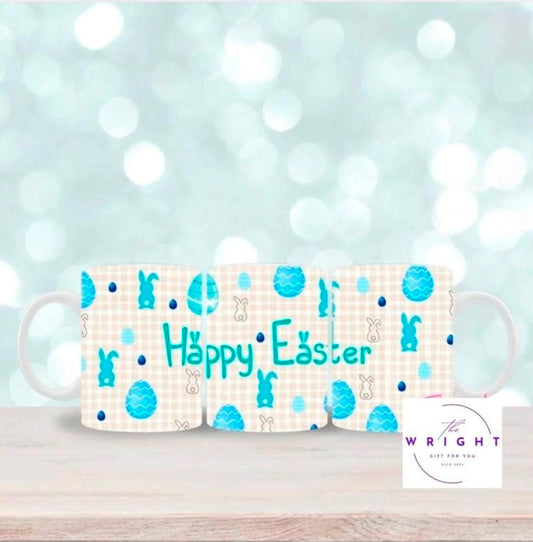 Blue Happy Easter mug