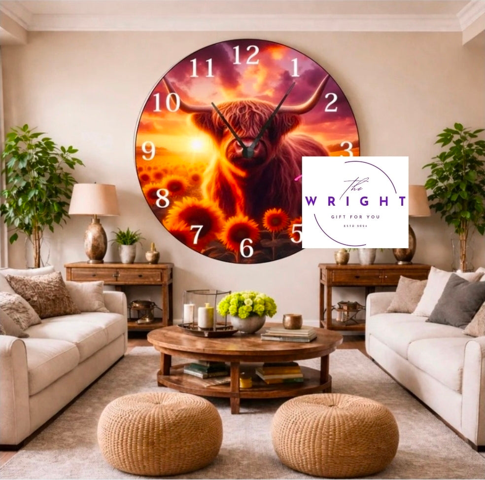 Highland Cow Clock (Option Three)