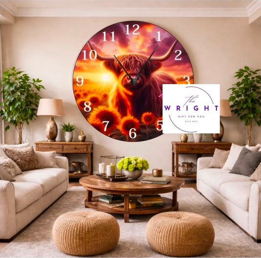 Highland Cow Clock (Option Three)