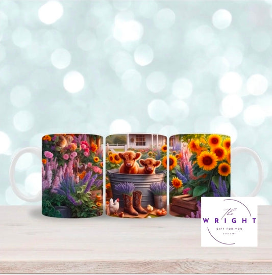Highland Calves in Tub Mug