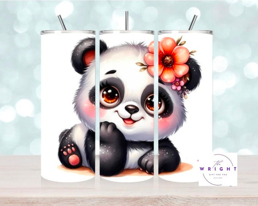 Laying Girl Panda 20oz Tumbler