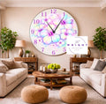 Pastel Hibiscus Clock