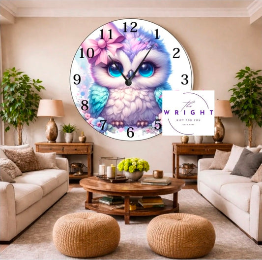 Pastel Owl Clock