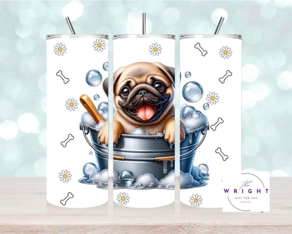 Pug Pup in Tub 20oz Tumbler