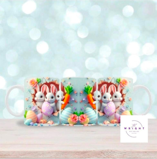 Rabbits breaking out mug